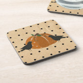 Pumpkin und Polka Dots Cork Untersetzer (Linke Seite)
