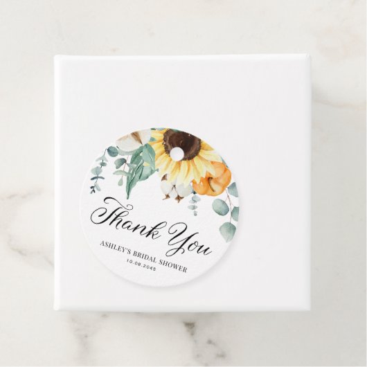 Pumpkin und Sonnenblumen Fall Brautparty Vielen Da Geschenkanhänger (Beispiel)