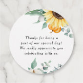 Pumpkin und Sonnenblumen Hochzeit im Herbst Danke Geschenkanhänger (Rückseite)