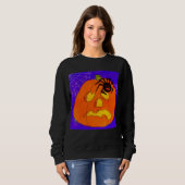 Pumpkin und Spider Abstrakte Halloween Art Sweatshirt (Vorne ganz)