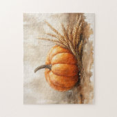 Pumpkin und Weizen ernten Stillleben Puzzle (Vertikal)
