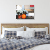 Pumpkin und White Mums - Martha's Vineyard Leinwanddruck (Insitu (Schlafzimmer))