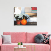 Pumpkin und White Mums - Martha's Vineyard Leinwanddruck (Insitu (Wohnzimmer))