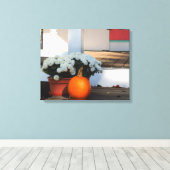 Pumpkin und White Mums - Martha's Vineyard Leinwanddruck (Insitu (Holzboden))