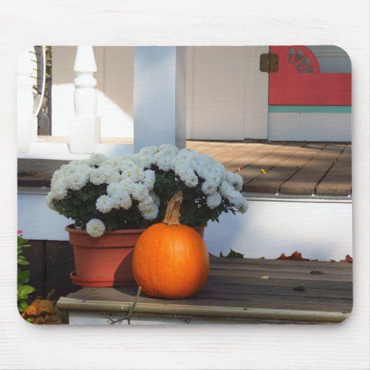Pumpkin und White Mums - Martha's Vineyard Mousepad (Vorne)