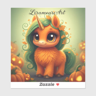 Pumpkin Unicorn Aufkleber