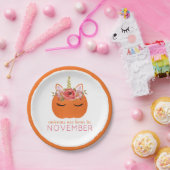 Pumpkin Unicorn sind geboren im November Geburtsta Pappteller (Party)