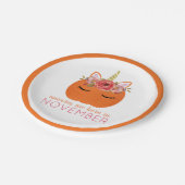 Pumpkin Unicorn sind geboren im November Geburtsta Pappteller (Schrägansicht)