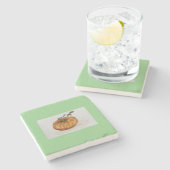 Pumpkin-Untersetzer - Pistachio Green Steinuntersetzer (Seitenansicht)