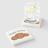 Pumpkin-Untersetzer Steinuntersetzer (Seitenansicht)