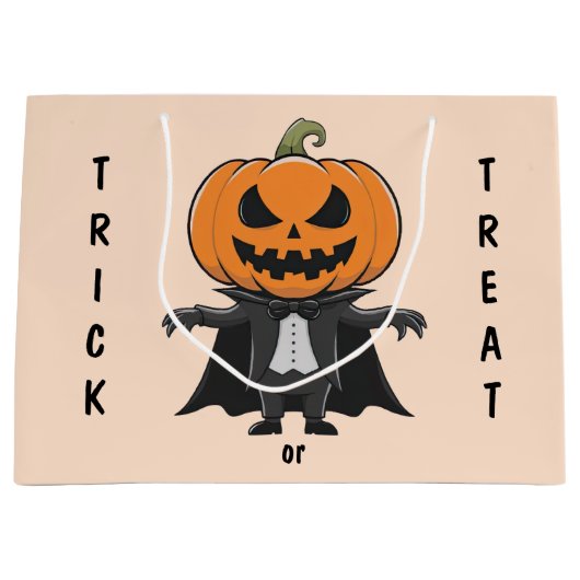 Pumpkin Vampire Große Geschenktüte (Vorderseite)