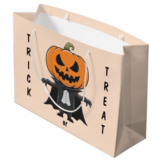 Pumpkin Vampire Große Geschenktüte (Rückseite Schrägansicht)