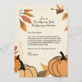 Pumpkin Verlasst Friendsgiving Fest Erntedank Einladung (Vorne/Hinten)