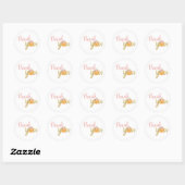 Pumpkin Vielen Dank Sticker - Floral/Rosa (Blatt)