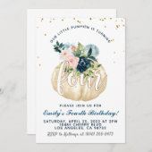 Pumpkin Vierten Geburtstag Einladung (Vorne/Hinten)