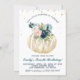 Pumpkin Vierten Geburtstag Einladung