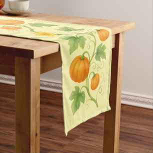 Pumpkin Vine mit Blume Frieze Kurzer Tischläufer