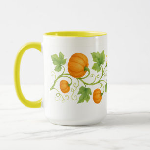 Pumpkin Vine mit Blume Frieze Tasse