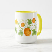 Pumpkin Vine mit Blume Frieze Tasse (VorderseiteRechts)