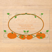 Pumpkin Vines Akryllische Einladung (Vorderseite)
