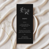 Pumpkin Vines Black Monogram Wedding Menu Menükarte