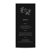 Pumpkin Vines Black Monogram Wedding Menu Menükarte