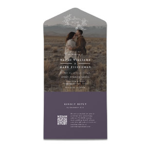 Pumpkin Vines Foto Hochzeitsmonogramm mit UAWG All In One Einladung