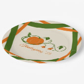 Pumpkin Vines Lattice Pappteller (Schrägansicht)