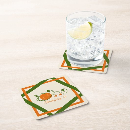 Pumpkin Vines Lattice Rechteckiger Pappuntersetzer (Vor Ort)