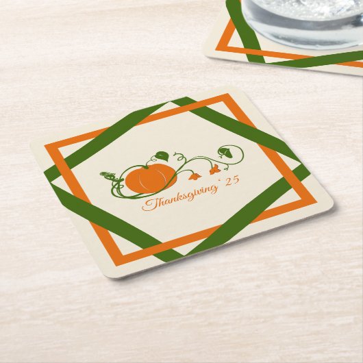 Pumpkin Vines Lattice Rechteckiger Pappuntersetzer (angewinkelt)