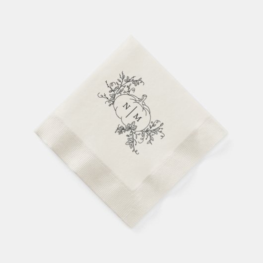 Pumpkin Vines Monogram Serviette (Ecke)