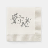 Pumpkin Vines Monogram Serviette (Vorderseite)