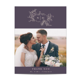 Pumpkin Vines Monogram Wedding Danke Karten