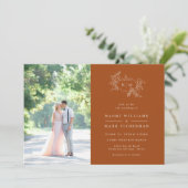 Pumpkin Vines Monogram Wedding Einladung (Stehend Vorderseite)