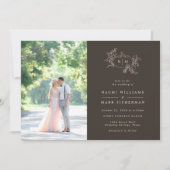 Pumpkin Vines Monogram Wedding Einladung (Vorderseite)