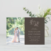 Pumpkin Vines Monogram Wedding Einladung (Stehend Vorderseite)