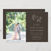 Pumpkin Vines Monogram Wedding Einladung (Vorne/Hinten)