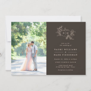 Pumpkin Vines Monogram Wedding Einladung