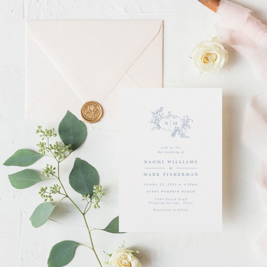 Pumpkin Vines Monogram Wedding Einladung