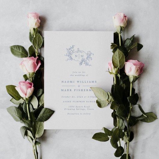 Pumpkin Vines Monogram Wedding Einladung