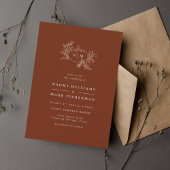 Pumpkin Vines Monogram Wedding Einladung