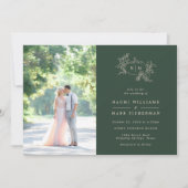 Pumpkin Vines Monogram Wedding Einladung (Vorderseite)