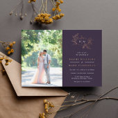 Pumpkin Vines Monogram Wedding Foil Einladung