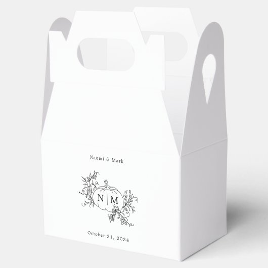 Pumpkin Vines Monogram Wedding Geschenkschachtel (Geöffnet)