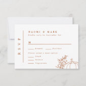 Pumpkin Vines Monogram Wedding RSVP Card (Vorderseite)