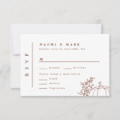 Pumpkin Vines Monogram Wedding RSVP Card (Vorderseite)