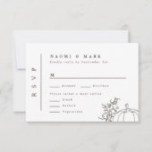 Pumpkin Vines Monogram Wedding RSVP Card (Vorderseite)