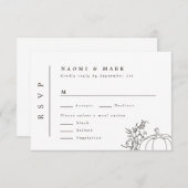 Pumpkin Vines Monogram Wedding RSVP Card (Vorne/Hinten)
