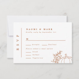 Pumpkin Vines Monogram Wedding RSVP Card Karte