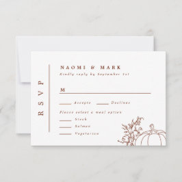 Pumpkin Vines Monogram Wedding RSVP Card Karte